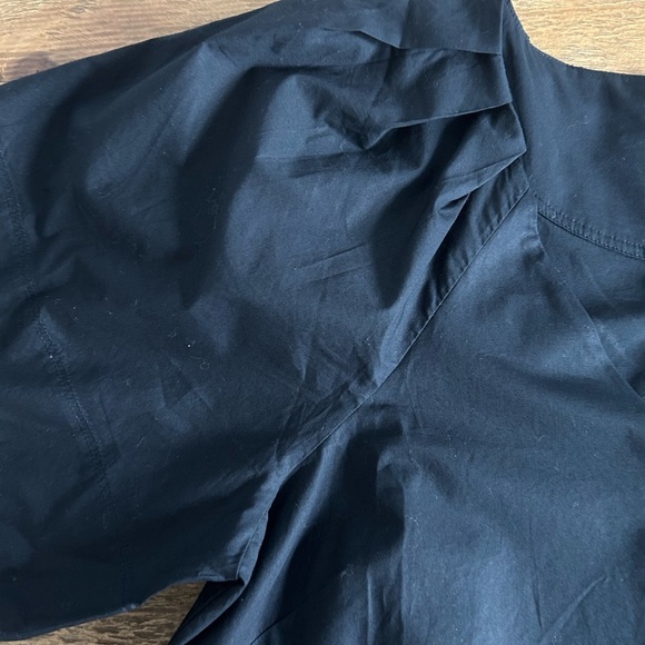 Madewell Black V-Neck Mini Dress Minimalist simple pockets Poplin cotton - Picture 11 of 12